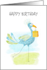 Birthday Fun Whimsical Blue Bird with White Spots card