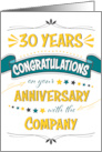 Employee 30th Anniversary Word Art Congratulations card