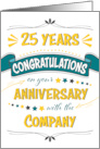 Employee 25th Anniversary Word Art Congratulations card
