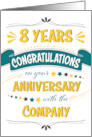 Employee 8th Anniversary Word Art Congratulations card