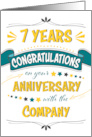 Employee 7th Anniversary Word Art Congratulations card