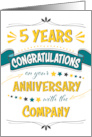 Employee 5th Anniversary Word Art Congratulations card