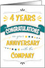 Employee 4th Anniversary Word Art Congratulations card