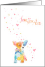 Colorful Corgi Puppy Valentine’s Day card