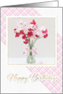 Vase of Sweetpeas Birthday card