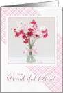 Aunt Birthday Card Vase of Sweetpeas card