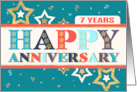 Employee 7th Anniversary Bold Colors and Stars card