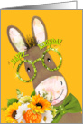 Bright Colors and Fun Donkey in Glasses Birthday card