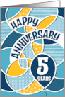Employee 5th Anniversary Bold Pattern card