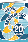 Employee 20th Anniversary Bold Pattern card