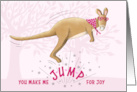 Kangaroo Jumping for Joy Valentine’s Day card