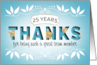 Employee 25th Anniversary Thanks card
