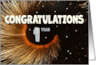Employee 1st Anniversary Swirl and Stars card