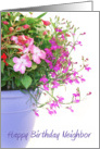 Neighbor Birthday Card - Mixed Flowers in a Flower Pot card