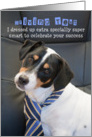 Driving Test Congratulations Card - Humorous, Dog Wearing Smart Tie card