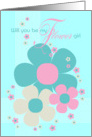 Flower Girl Invite Card - Pretty Illustrated Flowers card