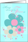 Mary Flower Girl Invite Card - Pretty Illustrated Flowers card