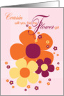 Cousin Flower Girl Invite Card - Sunshine Colours Illustrated Flowers card