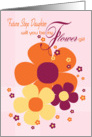 Future Step Daughter Flower Girl Invite Card - Sunshine Colours Illustrated Flowers card