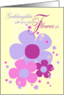Goddaughter Flower Girl Invite Card - Purple Colours Illustrated Flowers card