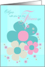 Olga Flower Girl Invite Card - Pretty Illustrated Flowers card