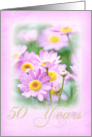 Golden Wedding Anniversary Card - Dreamy Florals in Pink card