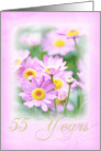 55th Wedding Anniversary Card - Dreamy Florals in Pink card