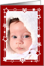 Christmas Photo Card Border - Red and White Stars card