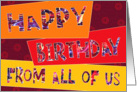 Birthday Card - Happy Birthday From All Of Us card