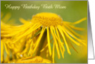 Birth Mom Birthday Card - Yellow Flowing Floral card