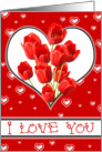 Valentine Card - Hearts and Tulips card