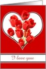Customizable Valentine’s Card - Heart and Tulips card