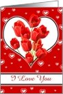 Customizable Valentine’s Card - Hearts and Tulips card