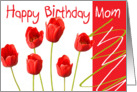 Mom Birthday Card - Happy Red Tulips card
