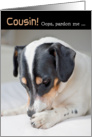 Cousin Humorous Birthday Card - Dog Burp card