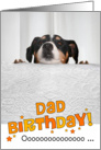 Dad Humorous Birthday Card - Dog Peeking Over Table card