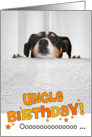 Uncle Humorous Birthday Card - Dog Peeking Over Table card