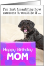 Mom Humorous Birthday Card - Dog and Huge Present card