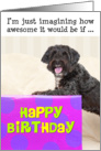 Humorous Birthday Card - Dog and Huge Present card