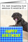 Humorous Birthday Card - Dog and Huge Present card