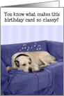 Humorous Birthday Card - Dog with Headphones Listening to Music card