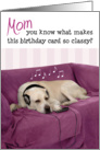 Mom Humorous Birthday Card - Dog with Headphones Listening to Music card