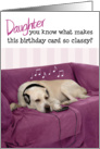 Daughter Humorous Birthday Card - Dog with Headphones Enjoying Music card