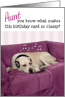 Aunt Humorous Birthday Card - Dog with Headphones Enjoying Music card