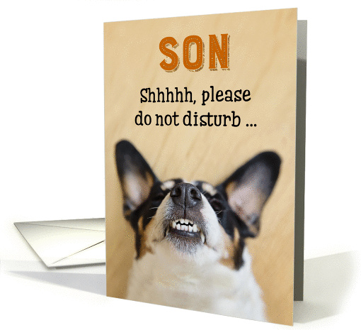 Son - Funny Birthday Card - Dog with Goofy Grin card (1083008)