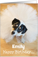 Custom Humorous Birthday Card - Dog Wearing a Tutu card