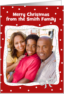 Christmas Card Border - Red with White Polka Dots card