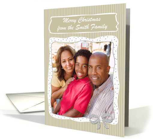 Christmas Card Border - Gold with White Stripes card (1136526)