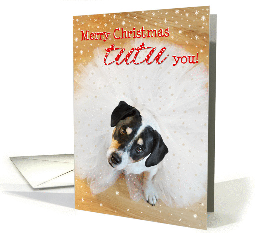 Humorous Christmas Card - Dog Wearing a Tutu card (1163142)