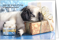 Funny Pug Dog Christmas Card